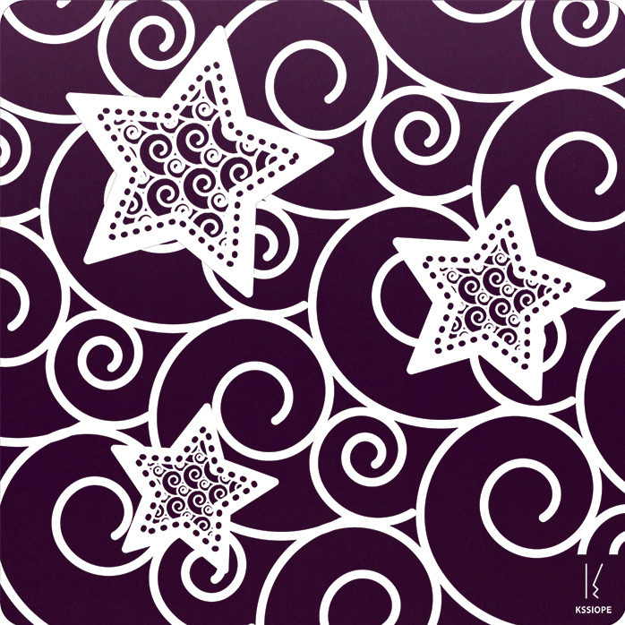 carte personnalisable - arabesque 3 etoiles - violet