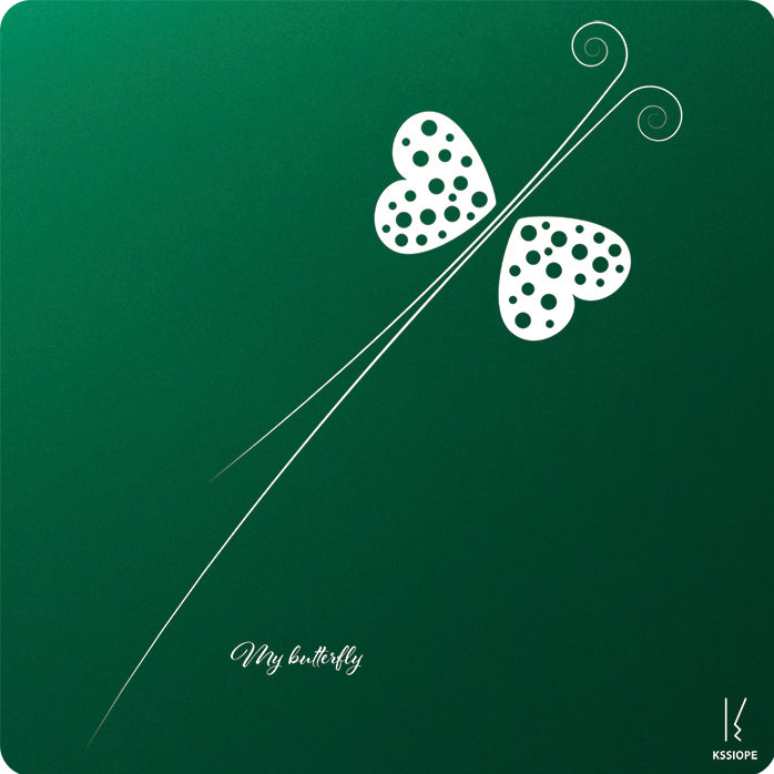 carte voeux personnalise - my butterfly - vert