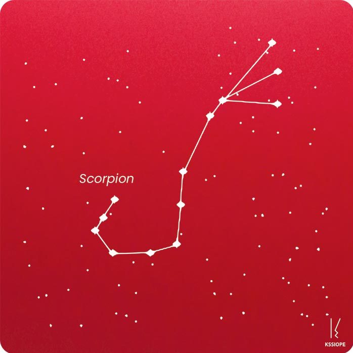 carte zodiaque personnalisable Scorpion rouge