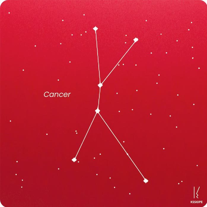 carte zodiaque personnalisable cancer rouge
