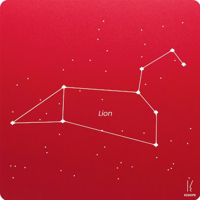 carte personnalisable lion rouge zodiaque